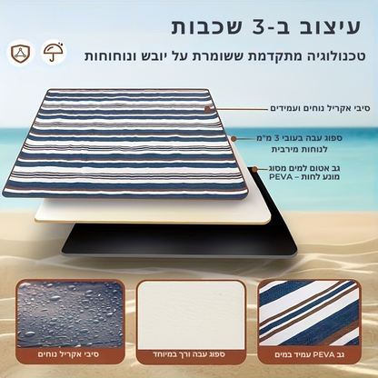 שמיכת חוף מתקפלת נגד חול ולחות