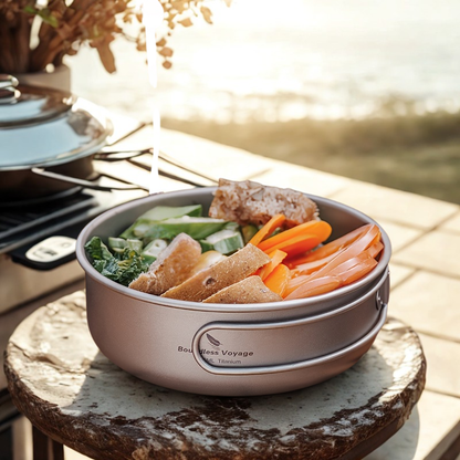 סט סירים יוקרתי לטיולים - טיטניום טהור